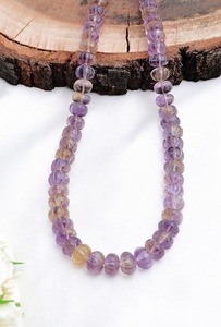 Cuentas de piedras preciosas en forma de melón ametrino talladas a mano de fabricación india para joyería elegante disponible a precio asequible - Product Image 3