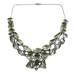 Collier Statement Géométrique en Argent 925 avec Cristaux pour Femme, Bijou de Luxe pour Soirée, Sertissage Clos - Product Image 3