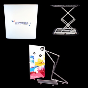 Stand d'exposition portable rétroéclairé et pliable avec comptoir d'exposition - Product Image 1