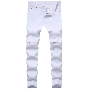 Pantalones vaqueros de moda para hombres Pantalones vaqueros al por mayor Slim Fit Hombres Diseñador Stretch Denim Blue and Black Jeans Hombres Cómodo Servicio OEM - Product Image 6