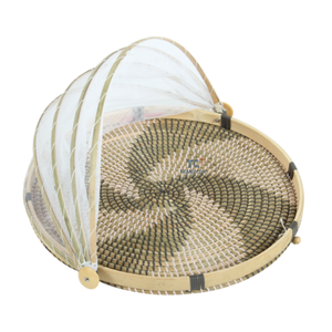 Natural Handcrafted <b>Bamboo</b> Seagrass Tray With Food Cover Good Choice <b>Bamboo</b> Food Protector Cover for Camping Wholesale - Product Image 6