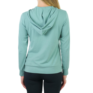 Vêtements d'hiver pour femmes Style streetwear Double poche Fermeture éclair à capuche 100% coton Logo avant Qualité supérieure Couleur unie - Product Image 2