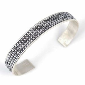 Handmade 925 Sterling Silver 3-Compartment Wavy Filigree <b>Bracelet</b> Fine <b>String</b> Design - Product Image 1