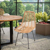 Fauteuil de loisirs confortable en rotin tressé du Vietnam, capitonné et pliable, pour appartement, extérieur, intérieur, café, patio, cour, restaurant