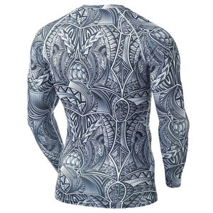 Best Quality Men's O-Neck <b>Long</b> <b>Sleeve</b> Fitness <b>Workout</b> Rash Guard Breathable Quick Dry Eco-Friendly Features Spandex/Polyester - Product Image 3