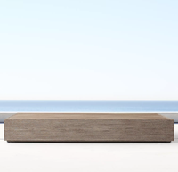 Table basse rectangulaire en teck, meuble de jardin de luxe, Table basse d'extérieur, livraison gratuite