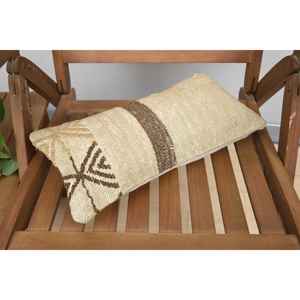 Beige Kilim Wool Pillow 8x16 Inch Luxury Rustic Decorative Pillow Floral Vintage <b>Fluffy</b> Portable Woven Technique for <b>Bedding</b> - Product Image 5