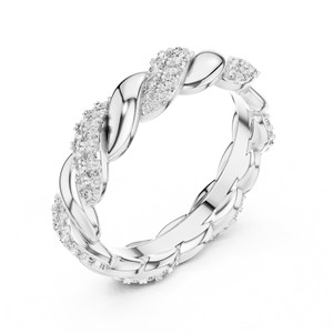 Twisted Rope Band Moissanite <b>Ring</b> 925 Sterling Silver Bridal Fine Jewelry Wholesale Eternity <b>Stacking</b> - Product Image 5
