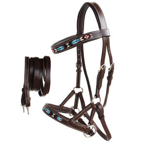 Bride de cheval en cuir fantaisie avec forme anatomique et anglais réglable rembourré doux - Product Image 4