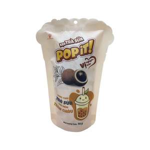 Bonbons vietnamiens au thé au lait Popit, saveur riche, emballage facile à ouvrir, bonbons moelleux et gélifiés en forme de boule brune - Product Image 6
