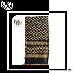 Meilleure vente Shemagh musulman de haute qualité (foulard) avec tissu en coton vêtements d'été pour hommes Shemagh noir doré exportateurs indiens - Product Image 3