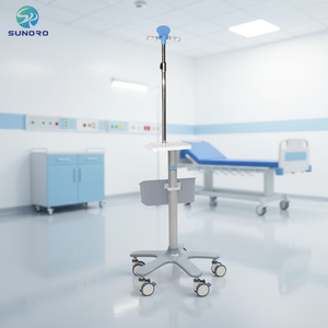 高品質ステンレス製IVポール、調節可能な移動式輸液スタンド、家庭クリニックや獣医用の緊急用トロリー - Product Image 2