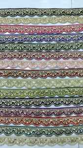 Hecho a medida con trabajo de espejo en patrón de escalado bordado en tres formas de color para la mejora y reventa de prendas de mujer. - Product Image 6