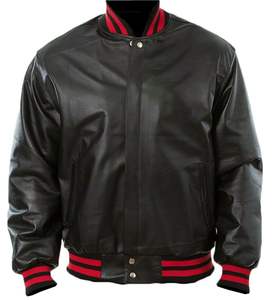 แจ็คเก็ตบอมเบอร์หนังแท้สำหรับผู้ชายแจ็คเก็ตแฟชั่นหนังวัวธรรมชาติปรับแต่งได้แขนยาว - Product Image 6