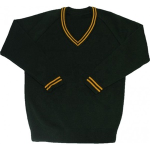 Venta al por mayor con cuello en V uniforme de lana y acrílico invierno acrílico cárdigan suéter personalizado Color y bordado Universidad suéter - Product Image 6