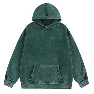 100% personalizado de alta calidad Streetwear sudaderas con capucha transpirable de secado rápido lavado ácido sostenible Sun Faded angustiado bolsillos Puff Hoodie - Product Image 2