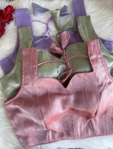 Zimi Chu blusa de verano moderna Slub Strach tela con hermoso nudo frente abierto patrón modesto Tops listos para usar estilo Formal - Product Image 4