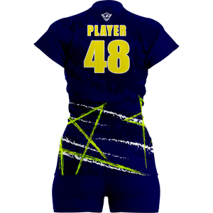 Ensemble de maillots de volley-ball personnalisés pour femmes, manches courtes, col en V, respirant, uniforme d'équipe, t-shirt de sport, shorts, vêtements de sport - Product Image 1
