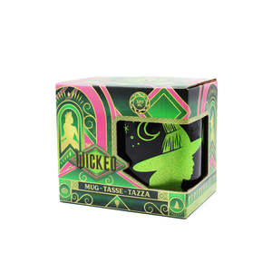 Mug à paillettes Wicked au design moderne, imprimé Glinda Elphaba des deux côtés, 320 ml, en grès, compatible micro-ondes, logo personnalisable pour les fêtes - Product Image 3
