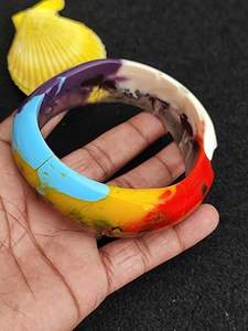 Wholesale Women Fashion Resin Bangles <b>Stretch</b> Bangle Indian Jewelry Bracelets <b>Wrap</b> Bangles - Product Image 2