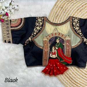 Chemisier de mariage prêt-à-porter à broderie: Style ethnique indien, idéal pour les demoiselles d'honneur et les looks festifs. - Product Image 6