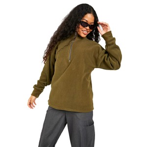 Unisex 400 GSM Fleece Sweatshirts Wholesale Fully Customized Baggy Fit Plain Quarter Zip Hoodies for Men Embroidered Winter - Product Image 1