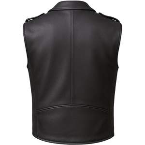 Venta al por mayor de logotipo personalizado para hombre en blanco de cuero de moto chaleco cremallera diseño de alta calidad transpirable chaqueta de cuero de invierno - Product Image 2