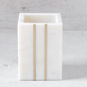 Luxury Green Marble <b>Pen</b> <b>Holder</b> with Gold Stripes <b>for</b> <b>Desk</b> Organizer Elegant Office Storage <b>for</b> <b>Pens</b> Pencils and Writing Tools - Product Image 5