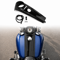 Couverture de console de tableau de bord en ABS noir brillant avec bande en caoutchouc pour Harley Softail Fat Boy Deluxe 2011 à 2017