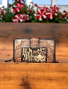 Nouveau Style occidental outillé imprimé Animal fourrure cuir bracelet pochette femmes conçu sac à main vente chaude en cuir outillé portefeuilles uniques - Product Image 3