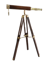 Télescope en laiton fait main, instrument nautique marin vintage, finition antique, décoration de bureau, objet de collection, grossissement 3x5x