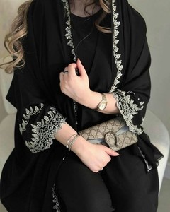 Abaya de Seda de Lujo Hecha a Mano de Alta Calidad, Premium, de Manga Larga, Antiarrugas, con Cuentas Exquisitas, Elegante, para Mujeres Adultas - Product Image 2