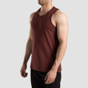 <b>Oversized</b> Men's Cotton Workout Gym Tank <b>Top</b> Sleeveless Shirts Custom Logo Loose Fit Tees - Product Image 3