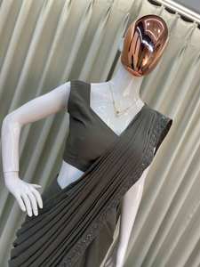 Venta caliente Ready Wear Star Georgette Sequin Saree con Koti y blusa completamente cosida Fancy Party Wear Saree Set Hecho EN LA India - Product Image 2