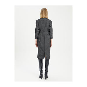 BGN ชุดเดรสยาวปานกลาง ผ้าผสมวิสโคส คอปก แฟชั่นสำหรับคนทำงาน รุ่น W24D092 - Product Image 5