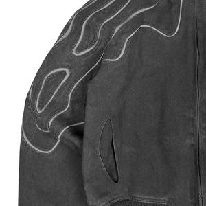Veste matelassée surdimensionnée pour hommes, avec braguette zippée sur pied, logo personnalisé, imprimé passepoil noir, ourlet côtelé, remise en gros - Product Image 5