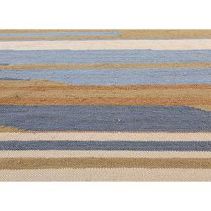 พรมทอมือ Indusbar ADWV-13036 สีน้ำเงิน ลายทอแบน ทำจากขนสัตว์และใยวิสโคส รูปทรงสี่เหลี่ยมผืนผ้าขนาดใหญ่ ลายทาง เหมาะสำหรับใช้บริเวณทางเข้า - Product Image 3