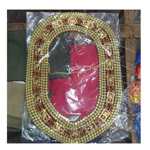 Regalia maçonnique Ordre de l'étoile de l'Est Patron Collier de chaîne en métal doré Velours Noir Regalia maçonnique Collier de franc-maçon rond en métal - Product Image 3