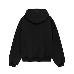 Sweat-shirt noir délavé personnalisé unisexe 100% coton, hiver, crocheté, ODM, vintage, avec fermeture éclair et col boutonné, haut de gamme - Product Image 4