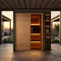 Cabine de sauna intérieure de qualité commerciale pour 2 personnes, construction en bois naturel robuste pour hôtels, centres de villégiature et spas privés