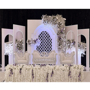 Panneaux en bois blancs élégants pour la décoration de mariage UK DST Exports Trending Style victorien Cadre de toile de fond abordable Décor de scène - Product Image 1