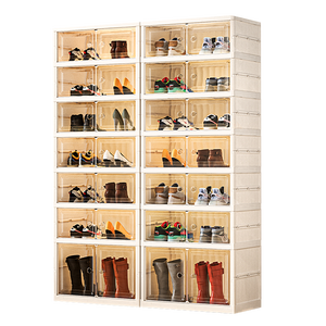 WANUO Multi-Tier Plastic <strong>Shoe</strong> Cabinet Easy to Install Foldable <strong>Shoe</strong> Organizer Plastic <strong>Shoe</strong> <strong>Organiser</strong> with 10-Minute Assembly - Product Image 1
