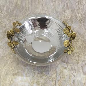 Cuenco de aluminio sólido para servir dulces, forma redondeada, acabado dorado, cuenco para servir chocolates de Metal con juego de 3 uds a la venta - Product Image 2