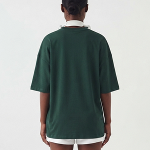Custom Logo Oversized T-<b>Shirt</b> <b>Women</b> 100% Cotton <b>Loose</b> Fit Three Quarter Sleeve Crew Neck Solid Color Breathable Street Wear - Product Image 2