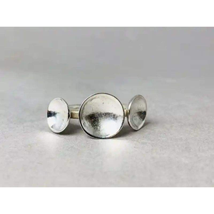 แหวนเงินแท้สำหรับผู้หญิง ดีไซน์สามวงครึ่งวงกลม เงินแท้ 925 สไตล์คลาสสิก เหมาะสำหรับงานปาร์ตี้ ขายส่งราคาถูก - Product Image 2