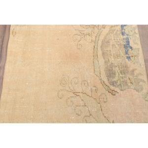 พรมตุรกีโบราณขนาดเล็ก 3x4.9 ฟุต สีน้ำตาลลายจุดสีน้ำเงิน - Product Image 3