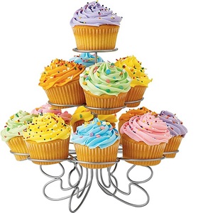 ที่วางคัพเค้กโลหะสีเงินขนาดใหญ่ที่วางเค้กวันครบรอบแต่งงานปาร์ตี้วันเกิดที่วางเค้ก - Product Image 1