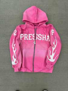 Fabricant 450 Gsm Sun Faded Acid Washed Custom Logo Distressed Embroidery Patchwork Full Zip up Heavy Vintage Hoodie - Product Image 6