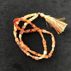 ลูกปัดคาร์เนเลียนทรงกลมเรียบ 100% ธรรมชาติ รับรองโดย IGI ขนาด 4.5x5.5x3 มม. เกรด AA สีส้มไฟ Vivaaz Gems Jaipur - Product Image 6