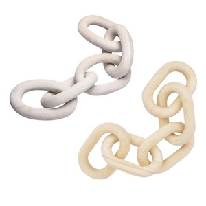 Madera y blanco Pianted decorativo pulido y nudos naturales eslabones decoración de cadena escultura de madera India por lametierartz - Product Image 1